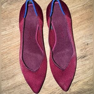 Rothy’s The Point Cabernet Herringbone Flats,Size US 7.5